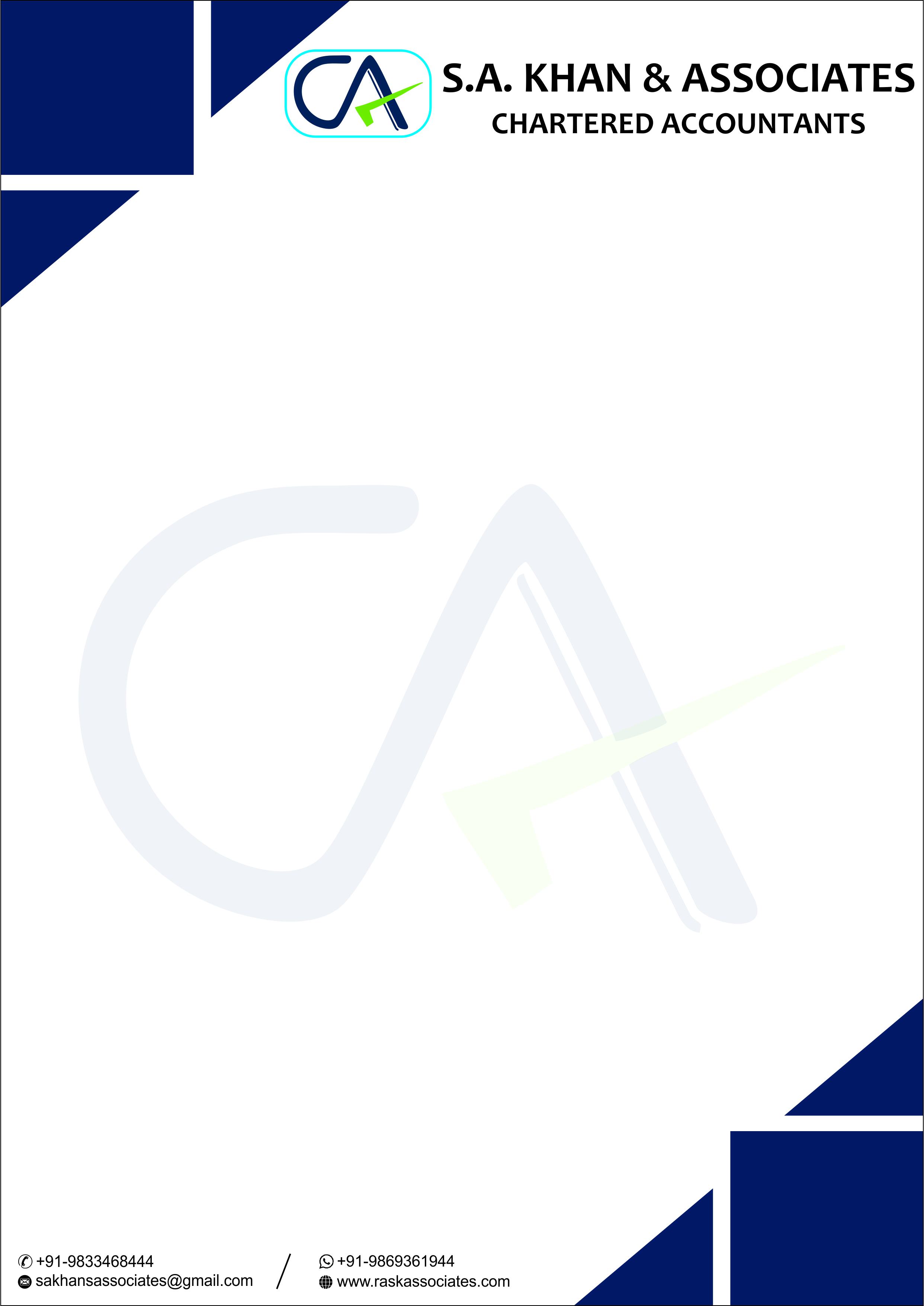 Wishwa Group Of Companies Chartered Accountant Letterhead